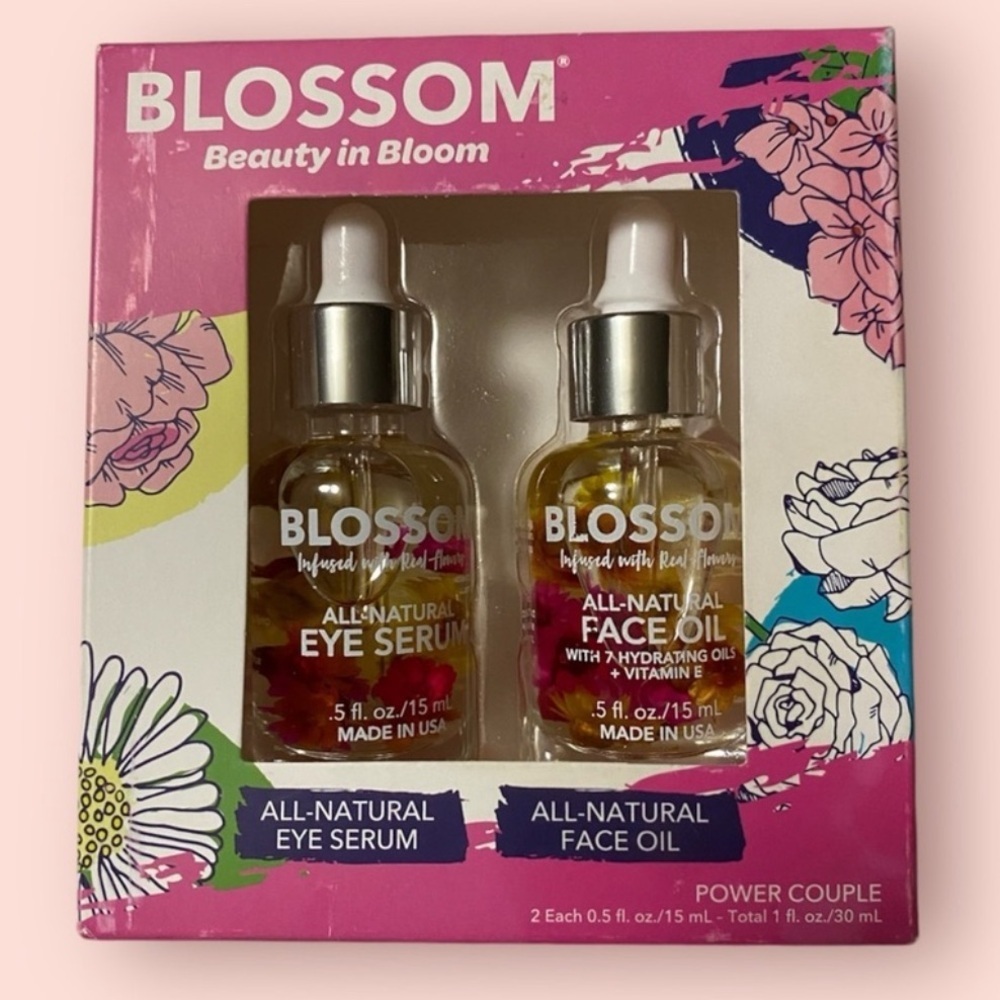 Blossom All-Natural Eye Serum & Face Oil Gift Set -‎ Beauty in Bloom 🌺